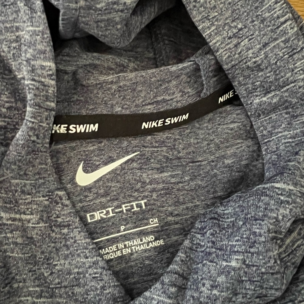 Nike Swim Men's Long Sleeve Hooded Hydroguard Shirt NESSB669-440 NWT Blue - Picture 3 of 4